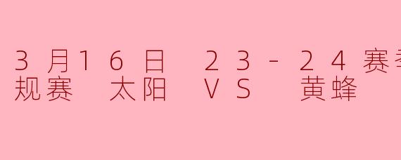 3月16日23-24赛季NBA常规赛太阳对阵黄蜂的比赛结果如何?